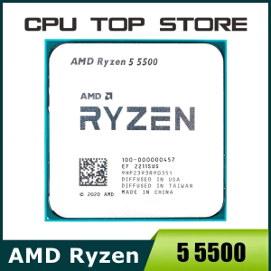 Processador AMD Ryzen 5 5500 R5 5500 3,6 GHz 6 núcleos e 12 threads CPU 7NM L3 = 16M 100-000000457 Soquete AM4 sem ventilador