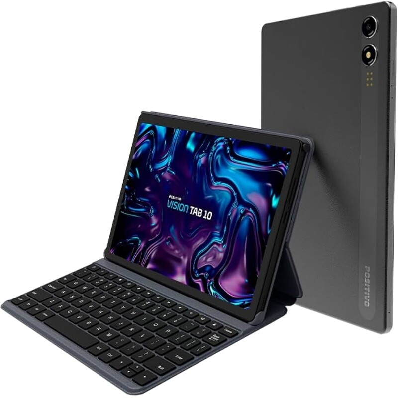 Tablet Positivo Vision TAB 10 com Capa Teclado 4GB RAM 128GB Armazenamento Octa-Core 13MP + Selfie 5MP Bateria 6000mAh T