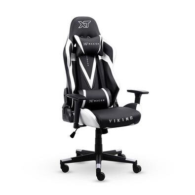 Cadeira Gamer XT Racer Viking Series Até 120Kg Com Almofadas Reclinável Descanso de Braço 3D Preto e Branco - XTR-021