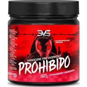 PROHIBIDO PRÉ TREINO 360g - Sabor: Morango (Strawberry Margarita) - A Combinação Perfeita de 8 Ingredientes que proporcionam energia do início ao fim