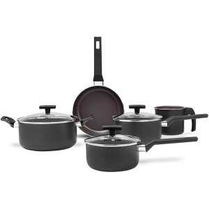 Brinox - Jogo de Panelas Antiaderente Ceramic Life 5 Peças Preserve - Cinza