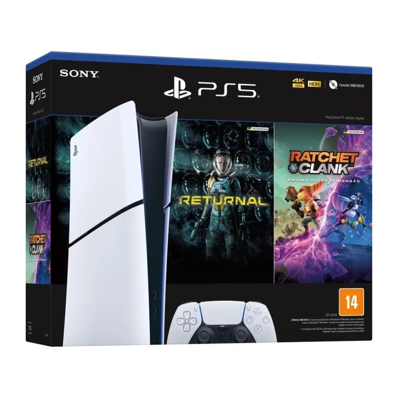 Console Playstation 5 Slim Edição Digital + Jogos Returnal + Ratchet & Clank
