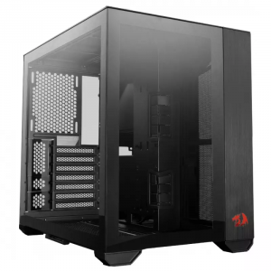 Gabinete Gamer Lian Li O11 Dynamic Mini Redragon Edition Mid Tower Vidro Temperado ATX Sem Fonte Sem Fan - O11DMINI-RD-X