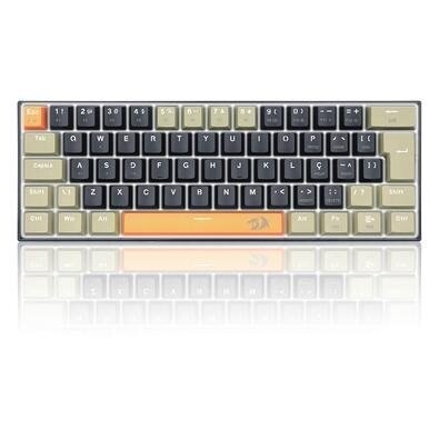 Teclado Gamer Redragon Lakshmi Switch Brown Layout 60% ABNT2 Preto - K606-OG&BK&GY (PT-BROWN)