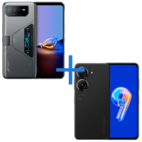 Smartphone Asus Rog Phone 6D Ultimate 16GB/ 512gb Space Gray + Smartphone Asus Zenfone 9 8gb/ 128GB Midnight Black