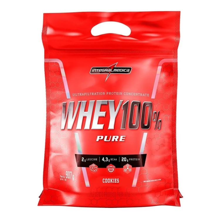 Whey 100% Pure Pouch 900g Cookies and Cream Integralmédica
