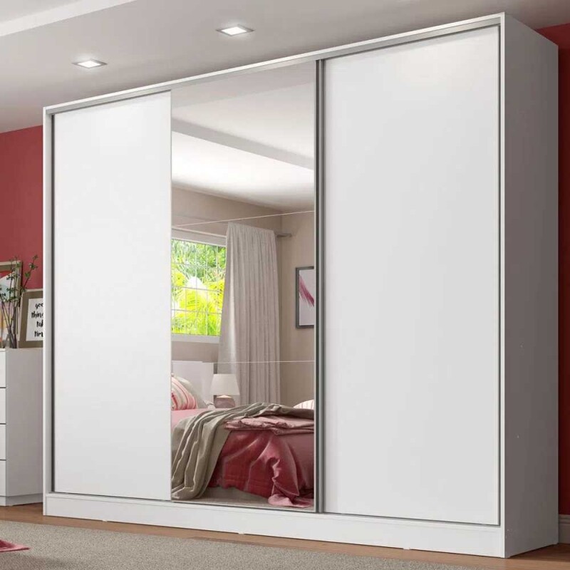 Compre online guarda-roupa casal branco com espelho |  -  | Loja de Móveis para Cozinha Quarto e mais