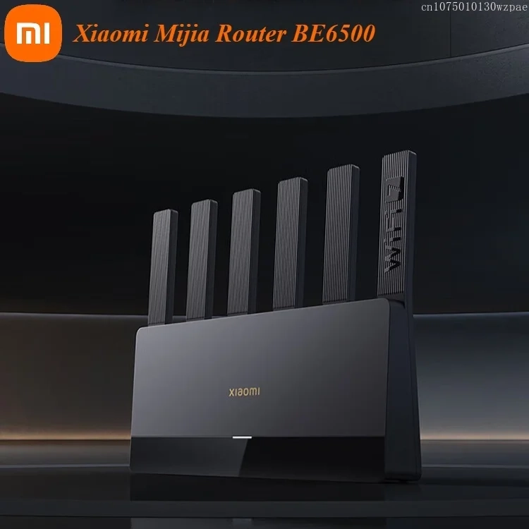 Xiaomi-Mijia Adaptive Network Port Router Suporte WiFi7 IPTV Connect MLO BE6500 Preto
