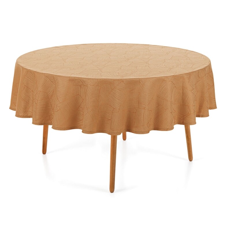 Toalha de Mesa Redonda  6 Lugares Herbare Ocre