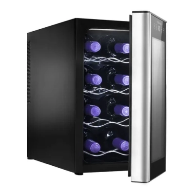Adega de Vinhos 8 Garrafas Electrolux Preto Acabamento em Alumínio Escovado - ACB08