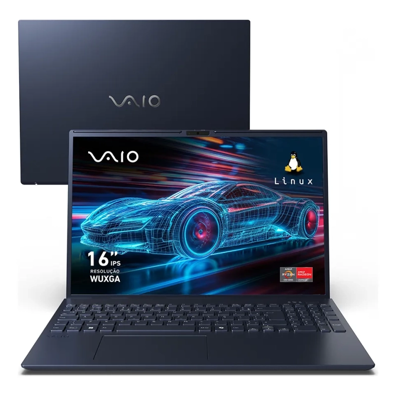 Notebook Vaio Fe16 Amd Ryzen 5-5625u Linux 12gb 512gb Ssd Tela 16" Ips Wuxga Antirreflexo  - Vjfe69f11x-b1211