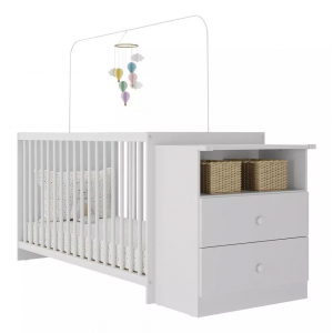 Berço Cômoda Branco C/ Colchão Incluso - Multimóveis