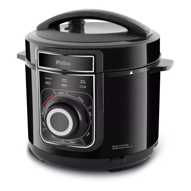 Panela De Pressão Philco Ppp02pi Inox Multifuncional 5l Cor Preto 127V