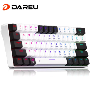 DAREU EK861S RGB Wired Teclado Mecânico 61 Teclas Interruptores Vermelhos ABS Keycaps Rollover N-chave com Pés Magnéticos