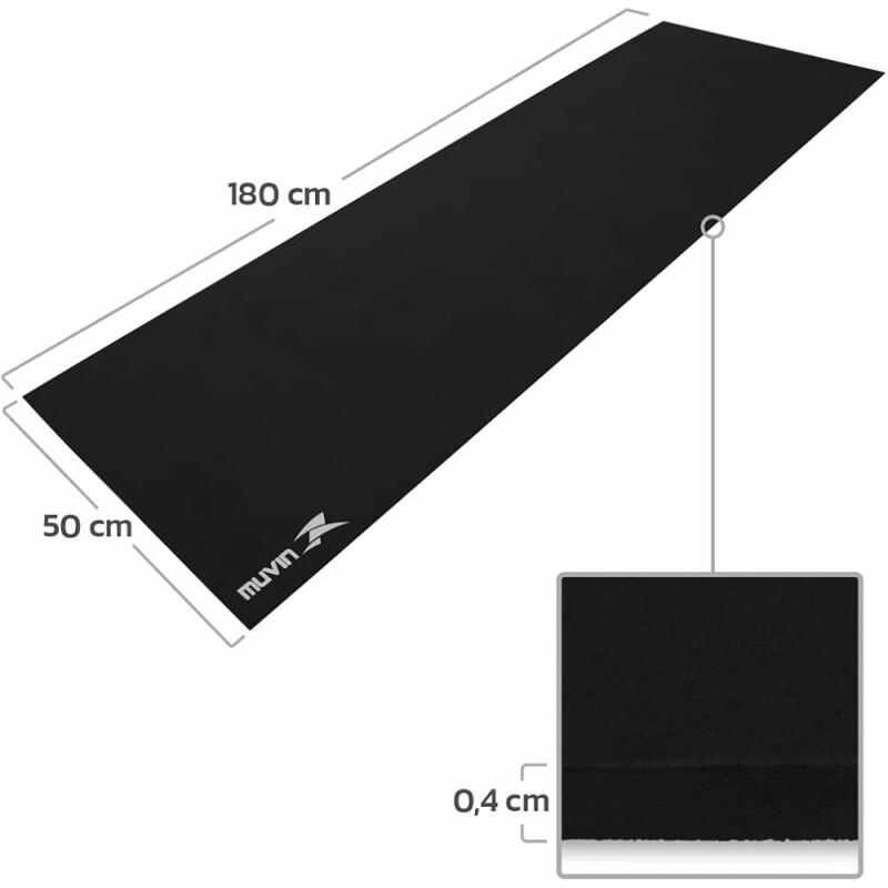Tapete para Yoga em EVA Muvin Light - Tamanho 180cm x 50cm x 04cm - Indicado para iniciantes - Pilates Estúdio Yoga Gin
