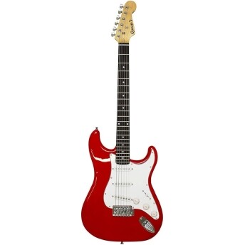 Guitarra Elétrica Queen's ST Vermelha Inclui Kit com Palhetas Cabo P10 c/adaptador P10/P2 e Chaves Allen
