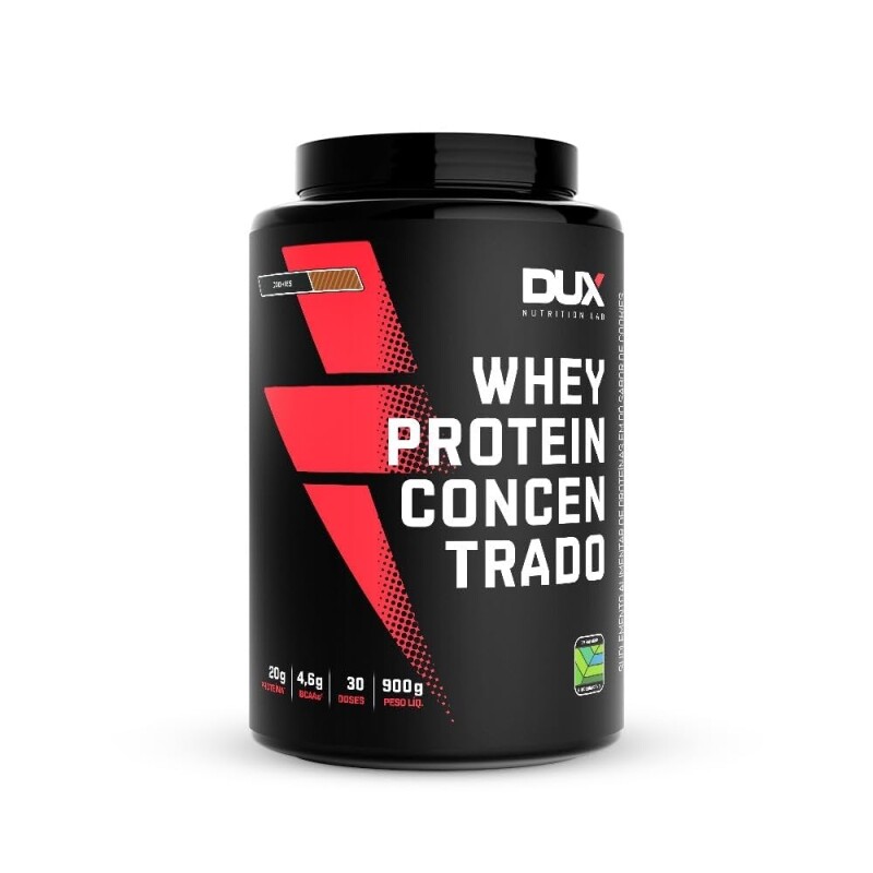 Whey Protein Concentrado Cookies Pote 900g Contribui para o Ganho Muscular Hipertrofia Dux Human Health