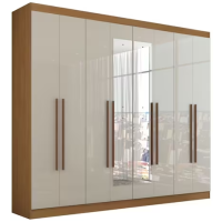 Guarda-Roupa Casal Ele e Ela 8 Portas 8 Prateleiras com Espelho