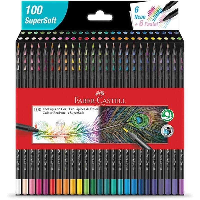 Lápis de Cor Faber-Castell EcoLápis Supersoft 1207100SOFT 100 Cores