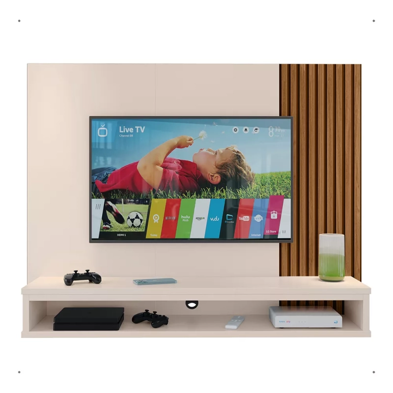 Painel Para Tv De Até 50 Polegadas Com Nicho / Rack Suspenso