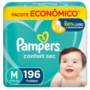 Fralda Pampers Confort Sec M 196 Unidades Pampers