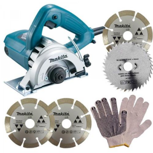 Serra Mármore 4.3/8'' Modelo 4100Nh3Z 1300W Makita + 3 Discos Diamantados + 1 Para Madeira