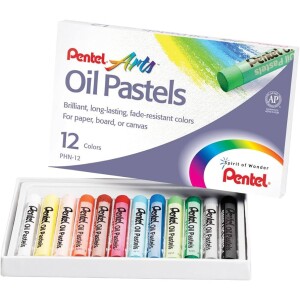 Giz Pastel Pentel Oleoso 12 Cores PHN-12