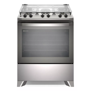 Fogão 5 bocas Electrolux Cinza Efficient com Mesa Inox, PerfectCook e VaporBake FE5IC - Bivolt
