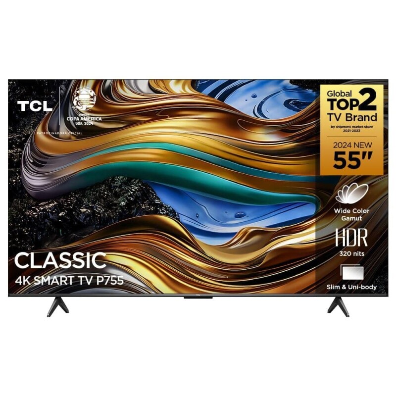 Smart TV 55 Ultra HD 4K TCL 55P755 LED com Google TV Dolby Vision e Atmos HDR10+ Wi-Fi Bluetooth Google Assistente e