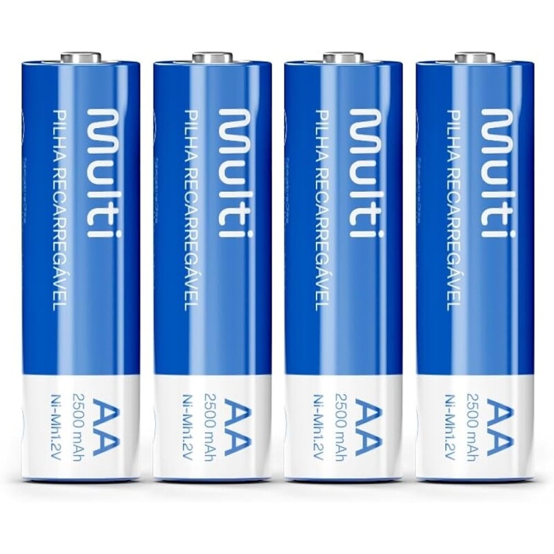 Pilhas Recarregáveis AA 2500Mah com 4 Unidades Multilaser - CB052