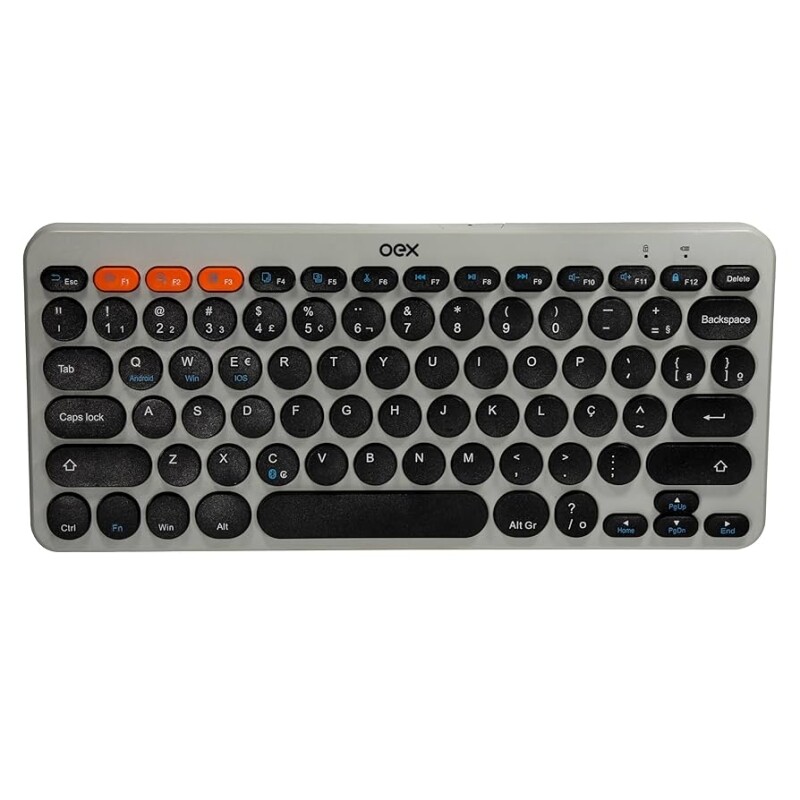 Teclado sem fio Retrô TC510 Cinza