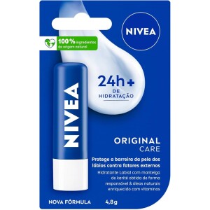NIVEA Hidratante Labial Original Care - Com Manteiga de Karité & Pantenol hidrata por 12 horas oferecendo proteção e cuidados intensivos aos seus lábi