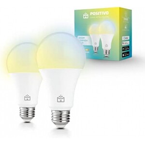 Kit Smart Lâmpada Wi-Fi Positivo Casa Inteligente Branca Quente e Fria Colorido RGB LED 9W Bivolt - Compatível com Alexa