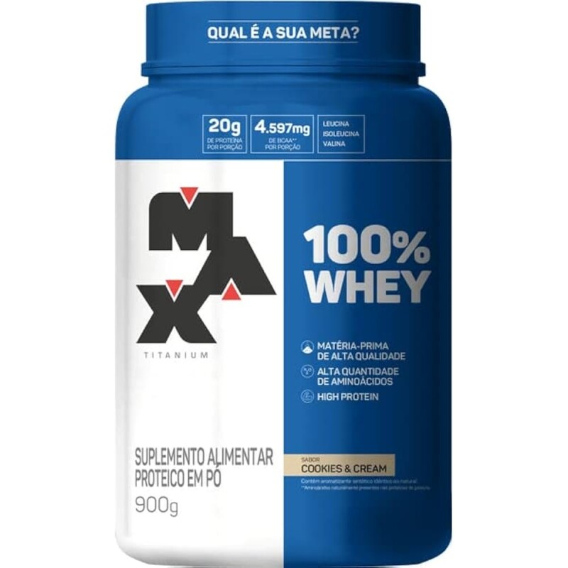 100% Whey Protein Max Titanium | High Protein | Auxilio na Formação de Músculos | Alta Quantidade de Aminoácidos (Co