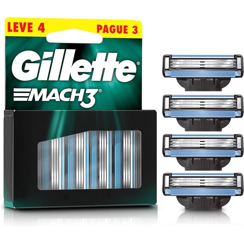 Gillette Refil Para Barbear Mach3 Leve 4 Pague 3