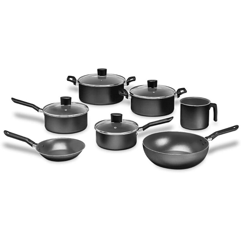 Jogo de Panelas Ebony 7Pcs BRINOX REVESTIDOS Preto
