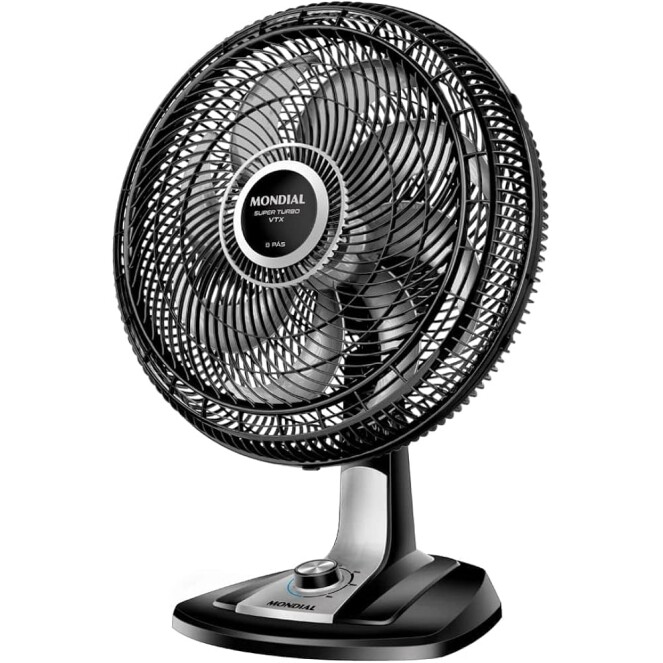 Ventilador 40cm Super Turbo 8 Pás Mondial Preto/Prata 140W 110V - VTX-40-8P