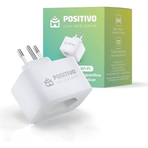 Smart Plug Wi-Fi 10A/1000W Positivo Casa Inteligente Ligue ou Desligue seus Eletrodomésticos Através do Celular Compatível com Alexa