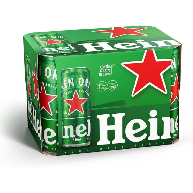 Heineken Cerveja Sleek Lata 350ml Pack 12 Unidades