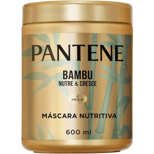 Pantene - Máscara Nutritiva Bambu Nutre e Cresce com Óleo Capilar de Rícino e Cafeína Tratamento Capilar Reparador 600 ml