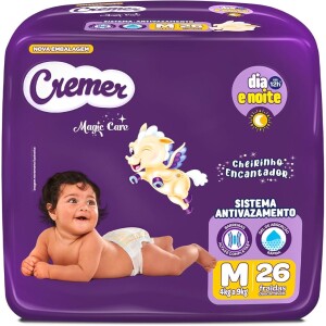 Fralda Cremer Jumbo M 26 Unidades