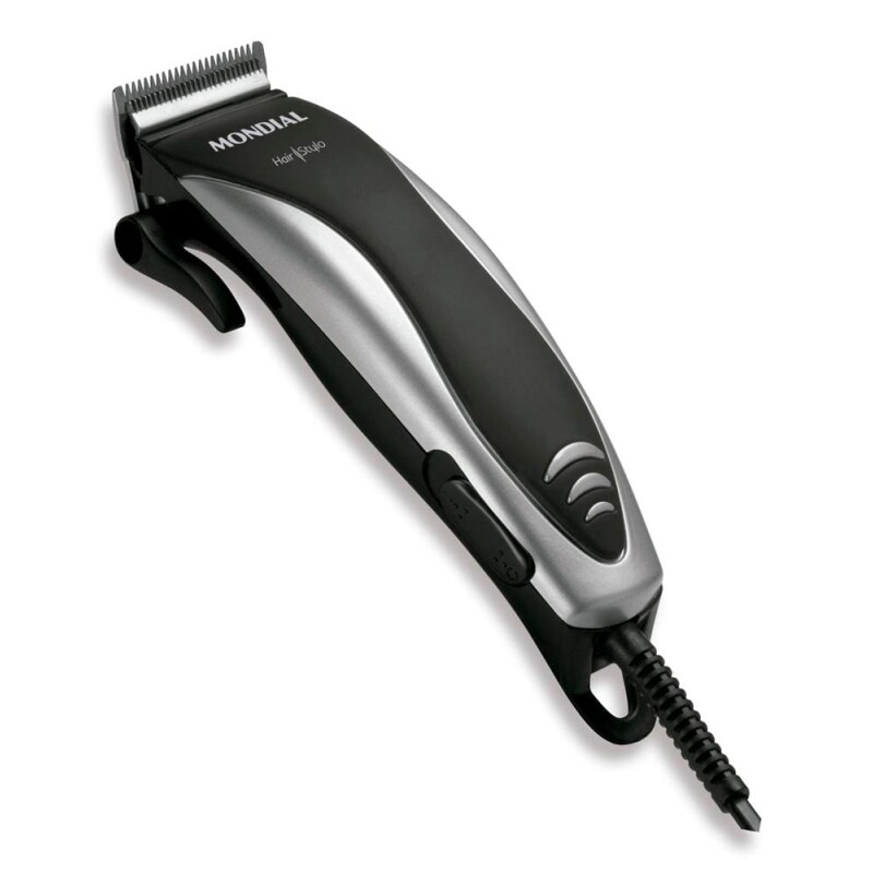 Máquina de Cortar Cabelo Mondial Hair Stylo CR-02 4 com Pentes - Prata/Preta - 110V